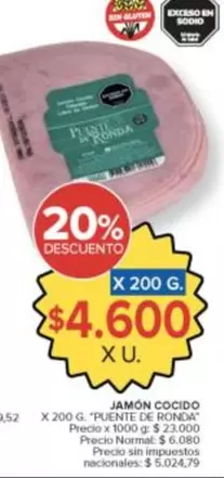 X$ - JAMÓN COCIDO "PUENTE DE RONDA"