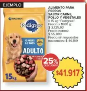 Pedigree - ALIMENTO PARA PERROS SABOR CARNE, POLLO Y VEGETALES