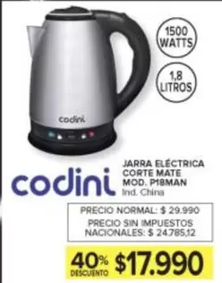 Codini - JARRA ELÉCTRICA CORTE MATE MOD. P18MAN