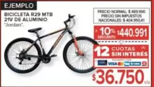 BICICLETA R29 MTB 21V DE ALUMINIO
