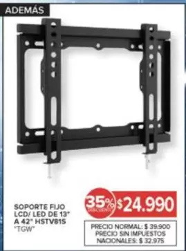 42 - SOPORTE FIJO LCD/ LED DE 13" A " HSTV815
