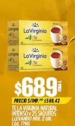 La Virginia - LA VIRGINIA NATURAL INTENSO x 25 SAQUITOS
