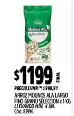 Molinos Ala - ARROZ MOLINOS ALA LARGO FINO GRANO SELECTO x 1 KG Cód. 8389914
