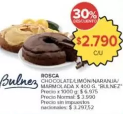 X$ - ROSCA CHOCOLATE/LIMÓN/NARANJA/MARMOLADA