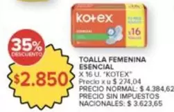 Kotex - TOALLA FEMENINA ESENCIAL