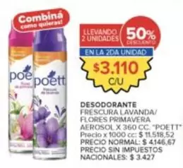 Poett - DESODORANTE FRESCURA LAVANDA/FLORES PRIMAVERA AEROSOL X 360 CC