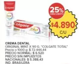 Colgate - CREMA DENTAL ORIGINAL MINT