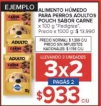 Pedigree - ALIMENTO HUMEDO PARA PERROS ADULTOS POUCH SABOR CARNE