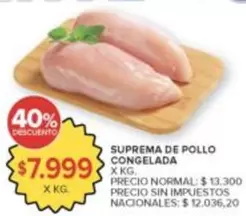 X$ - Suprema de Pollo Congelada