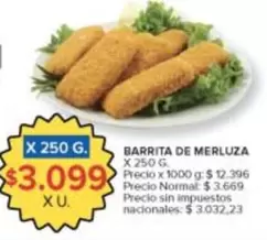 X$ - Barras de Merluza