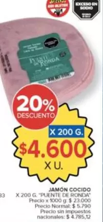 X$ - JAMÓN COCIDO PUENTE DE RONDA