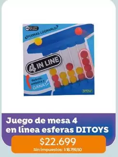 Ditoys - Juego de mesa 4 en línea esferas