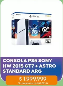 Sony - CONSOLA PS5 HW 2015 GT7 + ASTRO STANDARD