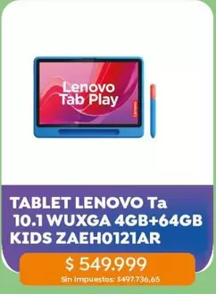 Lenovo - TABLET 10.1 WUXGA 4GB+64GB KIDS ZAEH0121AR