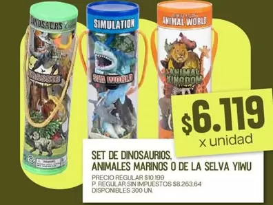 X$ - SET DE DINOSAURIOS, ANIMALES MARINOS O DE LA SELVA
