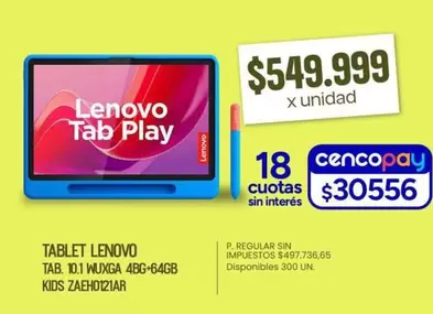 Lenovo - TAB. 10.1 WUXGA 48G-64GB KIDS ZAEH0121AR