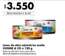 X$ - Lomo de atún natural/en aceite