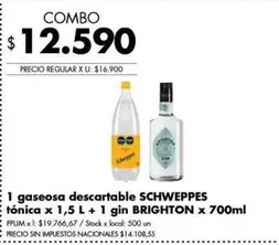 X$ - gaseosa descartable + gin