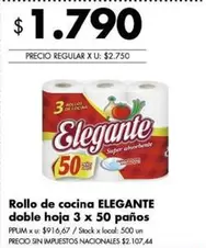 Elegante - Rollo de cocina doble hoja