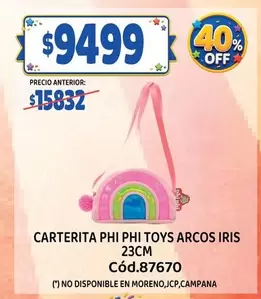 Off - CARTERITA PHI PHI TOYS ARCOS IRIS 23CM Cód.87670