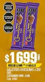 chocolinas - GALLETITAS CHOCOLINAS x 250 GRS