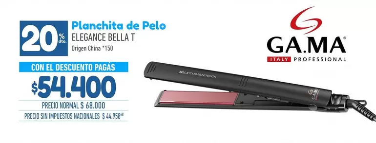 Origen - Planchita de Pelo ELEGANCE BELLA T