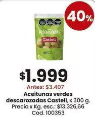 Castell - Aceitunas verdes descarozadas