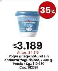 Yogurísimo - Yogur griego natural sin endulzar