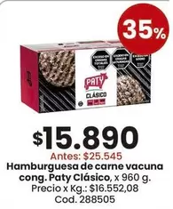 Paty - Hamburguesa de carne vacuna