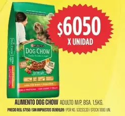 Dog Chow - ALIMENTO ADULTO M/P, BSA. 1,5KG.