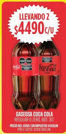 Coca cola - GASEOSA COCA COLA REGULAR O ZERO