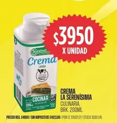 La Serenísima - Crema Cocinar