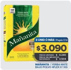 Mañanita - Yerba Mate Bajo Polvo 4Flex