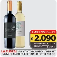 La Fusta - Vino Tinto Malbec/Cabernet Sauv/Blanco Dulce Tardio