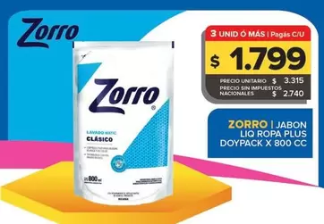 Zorro - Jabon Liq Ropa Plus