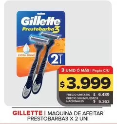 Gillette - Maquina De Afeitar Prestobarba3