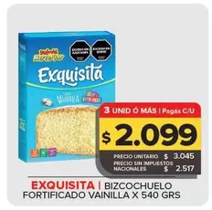 Exquisita - Bizcozcoelo Fortificado Vainilla