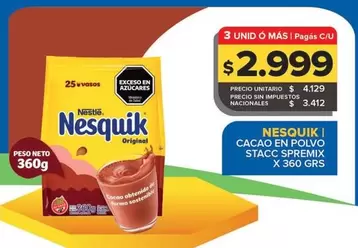 Nesquik - Cacao En Polvo Stecc Spremix