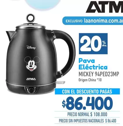 Atma - Pava Eléctrica MICKEY 94PED23MP