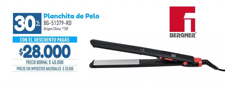 Origen - Planchita de Pelo BG-51379-RD