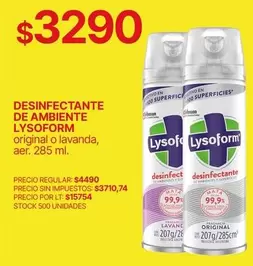 Lysoform - DESINFECTANTE DE AMBIENTE