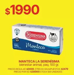La Serenísima - Manteca