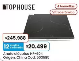 Top House - Anafe eléctrico HF-604