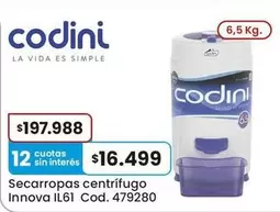Codini - Secarropas centrífugo Innova IL61 Cod. 479280