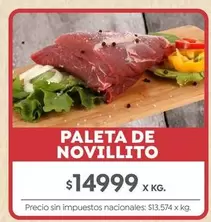 X$ - PALETA DE NOVILLITO