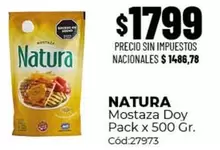 Natura - Mostaza Doy Pack x 500 Gr. Cód:27973