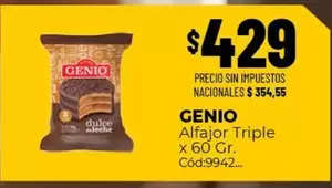 X$ - Alfajor Triple x 60 Gr. Cód:9942