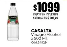Casalta - Vinagre Alcohol x 500 Ml. C
uevo:24929