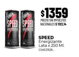 Speed - SPEED Energizante Lata x 250 Ml. Cód.2926