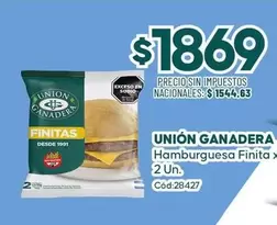 Unión - Hamburguesa Finita x 2 Un.